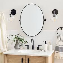 Metal Frame Pivot Oval Wall Mirror 26