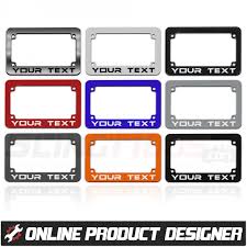 Personalized Motorcycle License Plate Frame Designer With Customizable Color Text Field