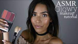 asmr glowy makeup tutorial tapping