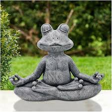 Meditation Frog Statue Anti Corrosion Solid Stone Sculpture Suitable For Indoor And Outdoor Garden Decoration