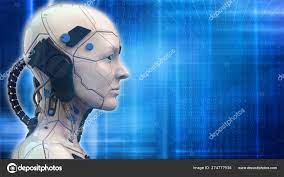 robot sci woman technology background