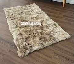 luxurious warm grey alpaca fur rug