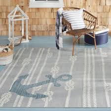 home dynamix marine anchor coastal anchor indoor outdoor area rug grey ivory 5 2 x7 2