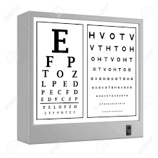 Snellen Eye Chart Test Light Box On A White Background 3d Rendering