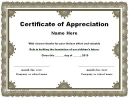 Printable Certificate Of Appreciation Free Editable Certificates