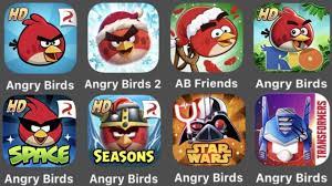 Angry Birds Classic,Angry Birds 2,AB Friends,AB Rio,Angry Birds Space,AB  Seasons,AB Star Wars - Gameign