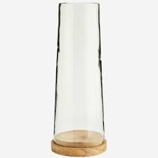Glass Cone Hurricane Candle Holder With