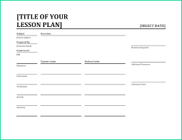 66 Blank Lesson Plan Template Microsoft Word All Templates