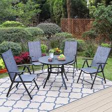 Black Metal Patio Outdoor Dining Set