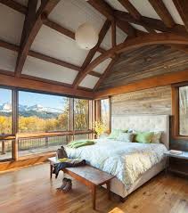 rustic light wood floor bedroom ideas