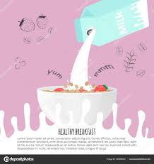 Bowl Porridge Strawberry Board Box Milk Concept Healthy Food