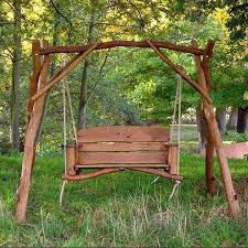2 Seater Oak Swing Rustic Garden