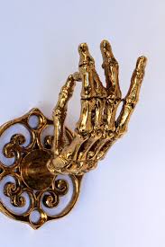 Gold Plated Skeleton Hand Wall Hook