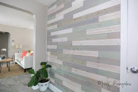 Color washing with a lighter color of glaze allows you to lighten the walls without completely repainting the room. Diy Multi Colored Wood Plank Wall H2obungalow