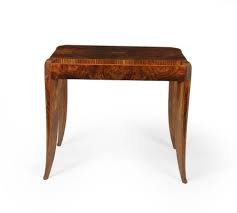 Art Deco Walnut Sabre Leg Side Table