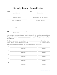 security deposit refund letter template