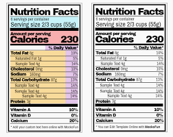 nutrition facts template mockofun