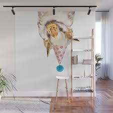 baby bat with party hat wall mural by