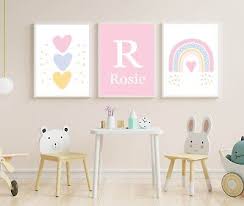 Girls Nursery Prints Pastel Rainbow