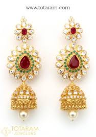 jhumka earrings 22k gold indian