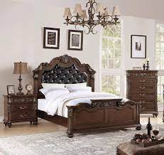 Queen Bed F9386 Brown Black Tufted Faux