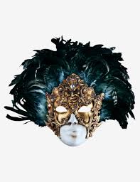 blue gala venetian mask baroque style