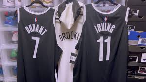Quando si tratta di basket non si può sfuggire a nike. Kevin Durant Kyrie Irving Authentic Nike Brooklyn Nets Jersey Youtube