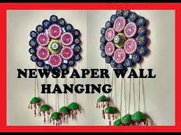 diy newspaper wall hanging art and