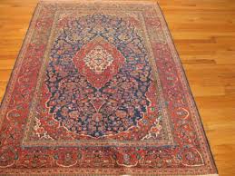 red kashan antique persian rug wool