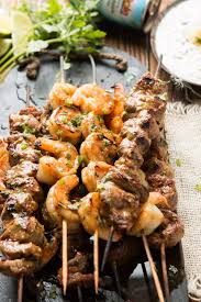 shrimp kabobs with pina colada sauce