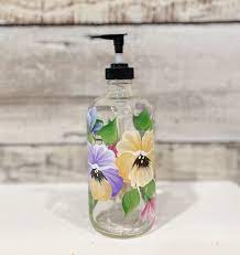 Hand Painted Glass Soap Lotion
