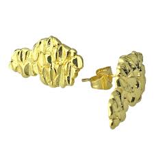 14k gold plated nugget earrings