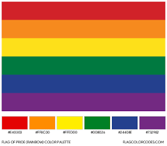 pride rainbow flag color codes
