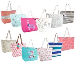 Details About Womens Zip Up Summer Beach Bag Shoulder Bag Large Shopping Travel Reusable Tote