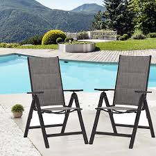 Patio Chairs Set Of 2 Foldable Dining