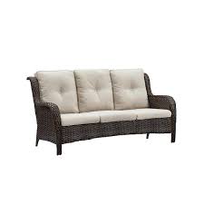 Brown Wicker Outdoor Patio Sofa Couch