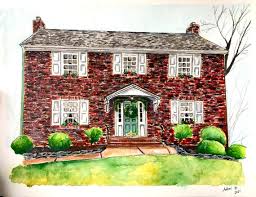 Custom House Painting Watercolor Art