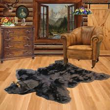 plush brown bear skin area rug plush