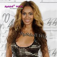 New Arrival Celebrity Beyonce Hairstyle Wig Synthetic Loose Wave Black Root Ombre Blonde Brown Color Hair Lace Front Wigs For Black Women
