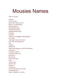 Mousies Names by Chrstphre Campbell issuu