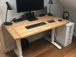 Building a custom standing desk using ikea cabinets chris loves julia. Bekant Compatible Solid Wood Desk Top Sit Stand Desk Tops