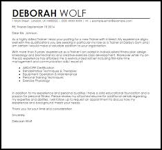 Trainer Cover Letter Sample Cover Letter Templates Examples