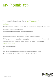 The myphonak app can be used on: 2