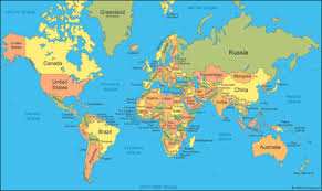 able map of world countries