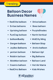 510 balloon business name ideas and