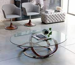 Oval Glass Coffee Table