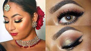 regal red lip indian makeup look on