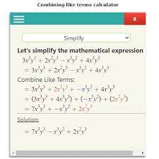 Combining Like Terms Calculator Step By