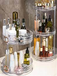 1pc rotatable clear makeup storage rack