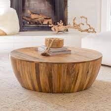 Natural Medium Round Wood Coffee Table